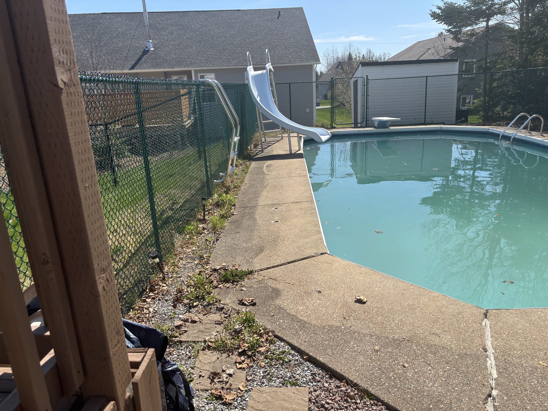 Before — in-ground pool prior to demolition by GD Outdoor Services